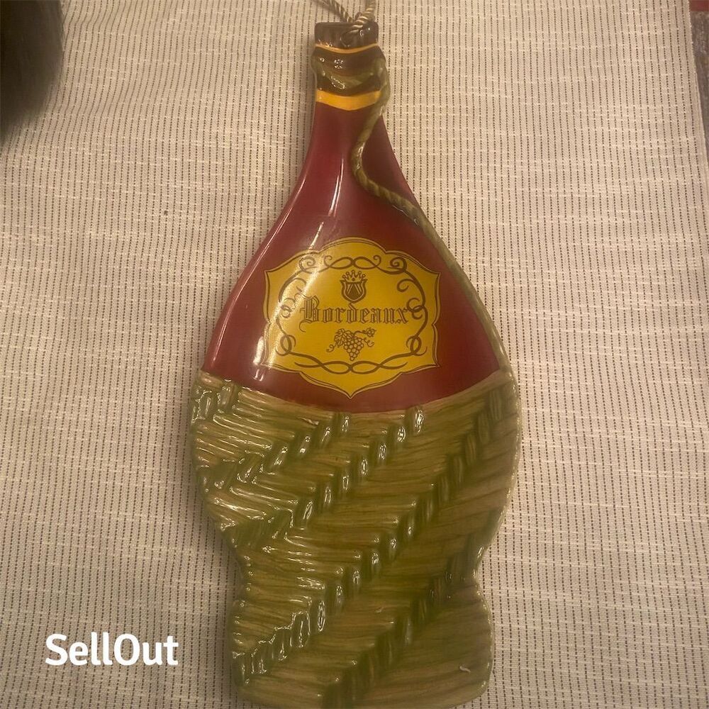 Jim Beam Vintage Bordeaux Wine Bottle Wall Hanging Plaque Multicolor